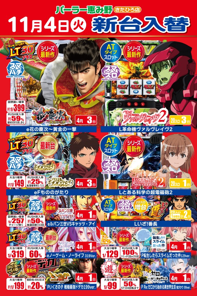 パーラー恵み野きたひろ店の最新情報画像