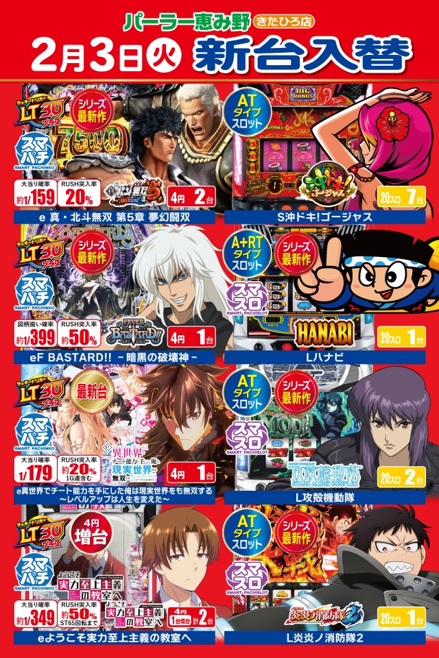 パーラー恵み野きたひろ店の最新情報画像