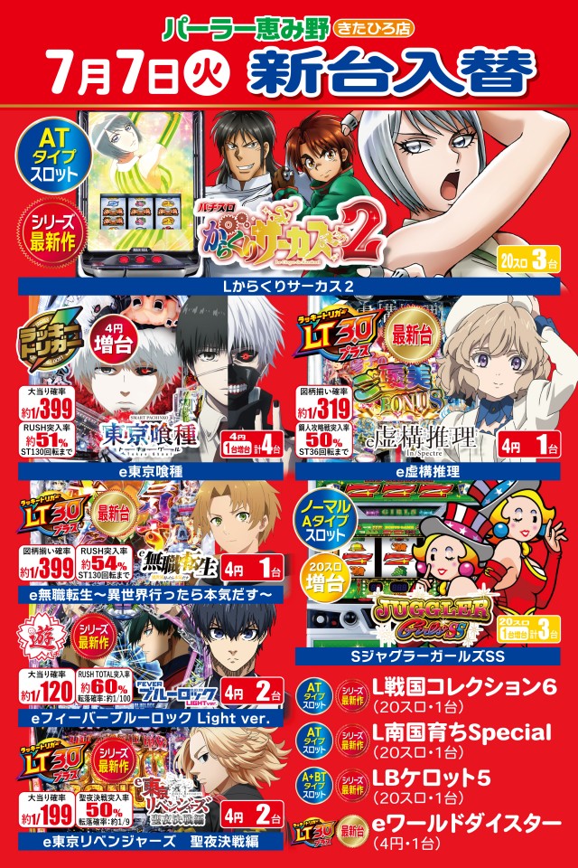 パーラー恵み野きたひろ店の最新情報画像