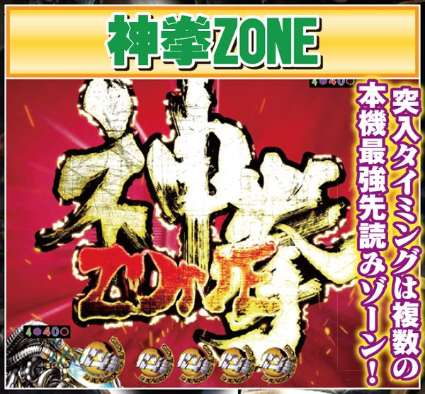 北斗無双通常時信頼度40%オーバーのチャンス演出・神拳ZONE