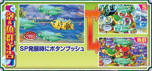 スーパー海物語ハワイモード・泡&魚群予告