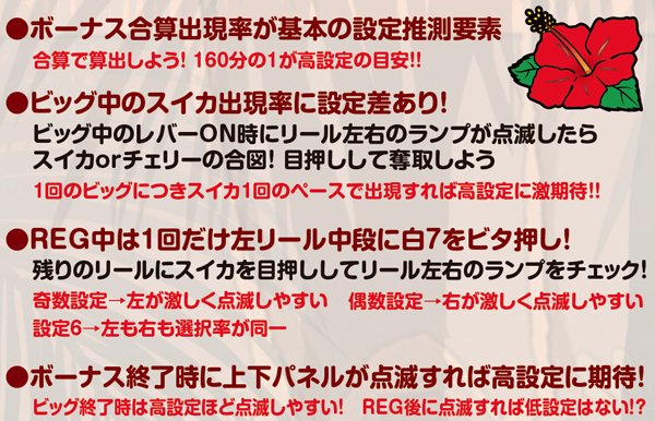 ニューキングハナハナ設定推測ポイント