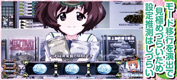 パチスロ ガールズ&パンツァー（パチスロ）設定判別・天井・ゾーン