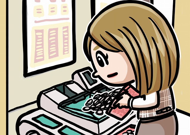 出玉を交換するイラスト