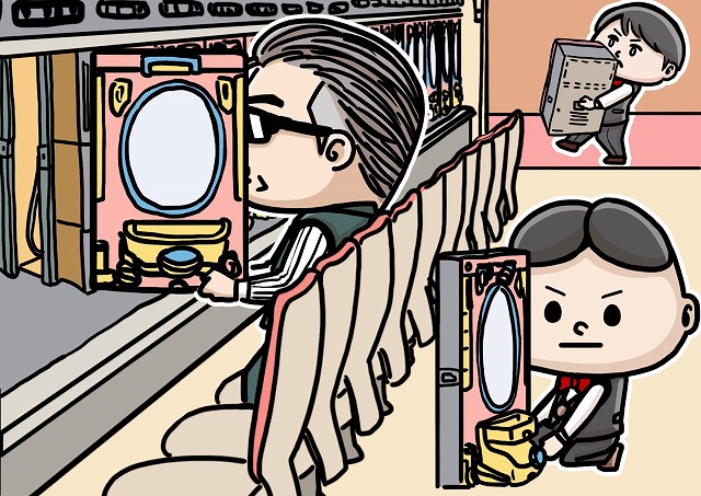 台入れ替えのイラスト