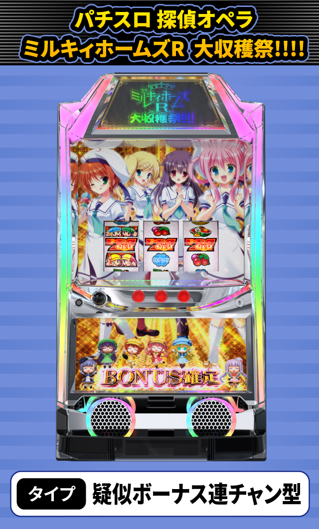 2月新台スペックナビ　パチスロ 探偵オペラ ミルキィホームズR 大収穫祭!!!!