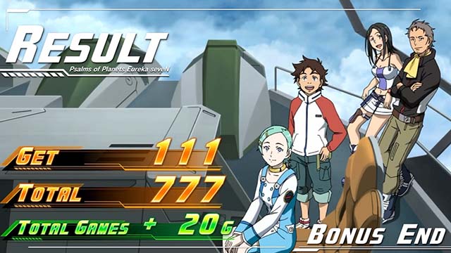 スマスロ交響詩篇エウレカセブン4 HI-EVOLUTIONボーナス終了画面