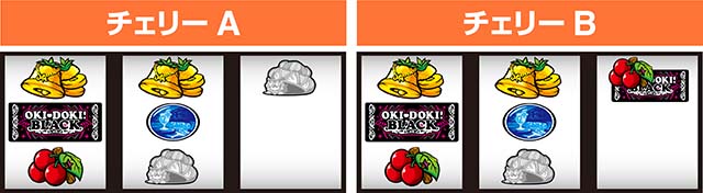 沖ドキゴージャス中リール第1停止時・チェリーの停止形