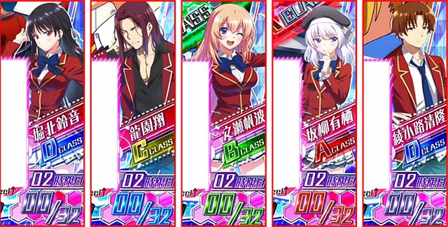 スマスロようこそ実力至上主義の教室へようじつよう実クラスランクキャラ