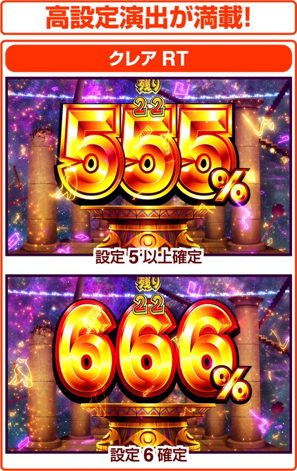 クレアの秘宝伝2クレアRT・設定示唆ポイント