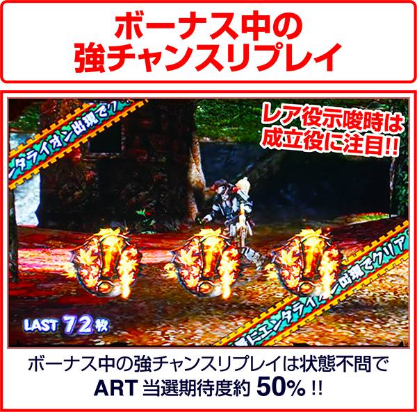 モンハン狂竜戦線ボーナス中の強チャンスリプレイ期待度