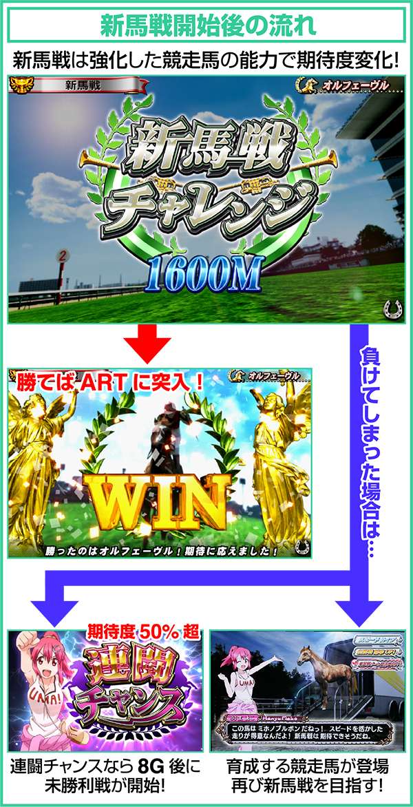 GI優駿倶楽部通常時新馬戦開始後の流れ