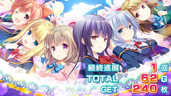 ガールフレンドGFボーナスとARTの終了画面「6人」