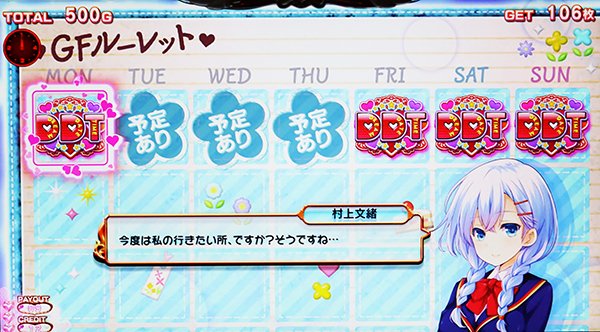 ガールフレンドGFルーレットのパターン