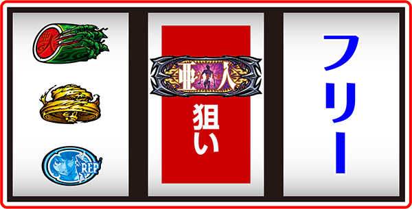 亜人打ち方とレア役の停止形