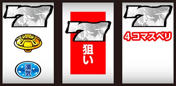 押忍番長Aボーナス察知手順・白7上段付近狙い