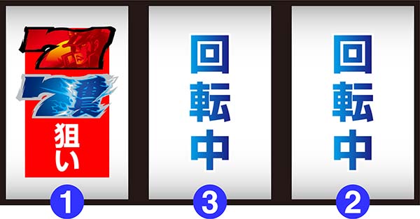 押忍番長Aボーナス察知手順・白7上段付近狙い