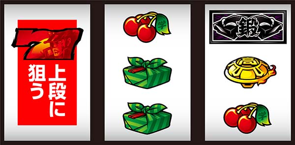 押忍番長A中押し小役狙い時・停止位置と成立役