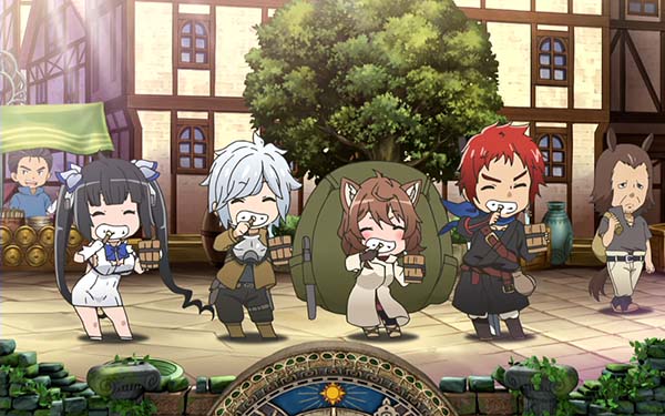 ダンまち直撃抽選区間の画面下部の石盤時計の発光画像