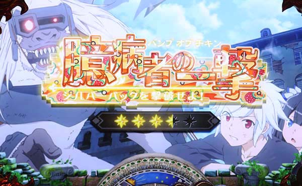 ダンまち連続演出期待度・ピザ柄タイトル