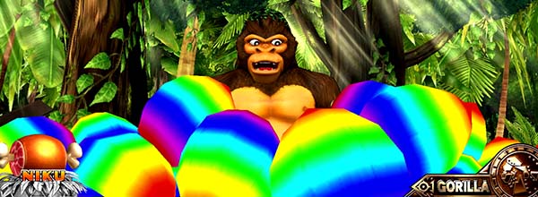 猛獣王通常時のプレミアム演出・揺さぶり演出虹ヤシの実