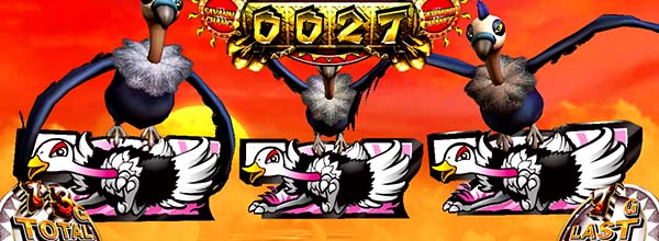 猛獣王サバンナチャンス(AT)ダチョサバ中のプレミアム演出・オール白7ナビ