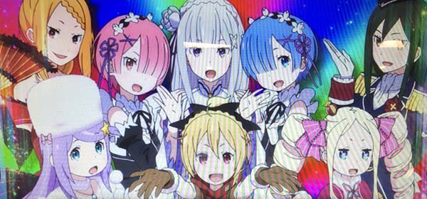 リゼロスロット開始画面虹背景