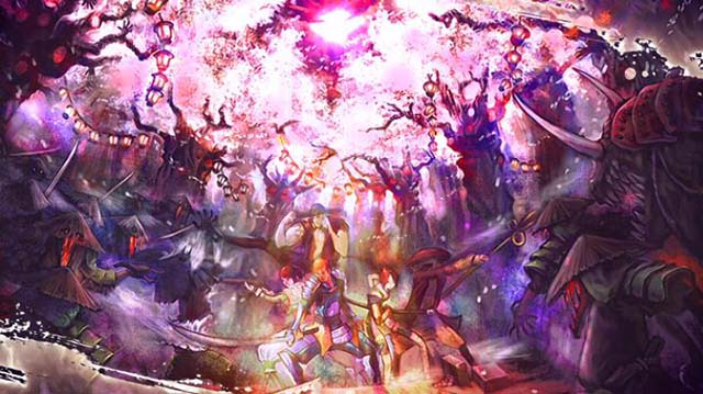 鬼武者鬼ノ試練終了画面桜の下で戦う5人