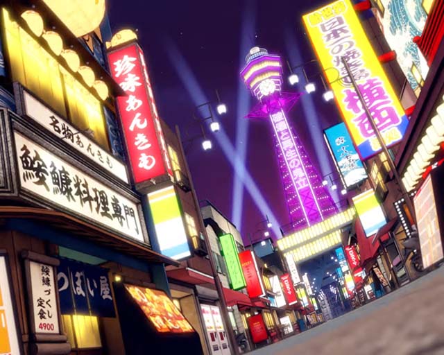 鬼浜激闘謳歌AT終了画面夜の歓楽街