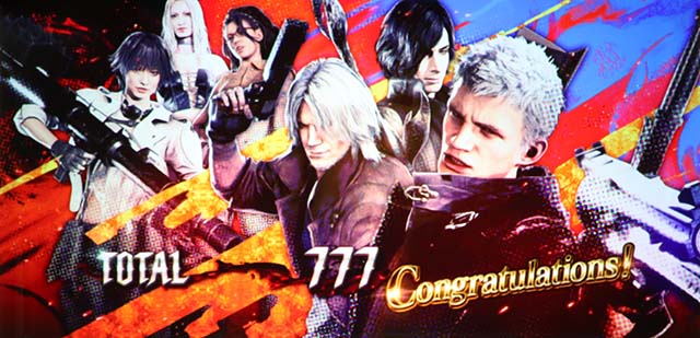 デビルメイクライ5ボーナスAT終了画面Congratulations!設定5以上