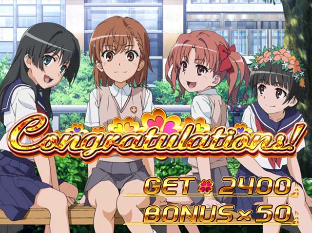 パチスロとある科学の超電磁砲レールガンエンディング制服4人