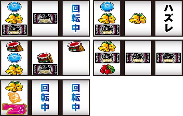 沖ドキゴールド確定役の停止形