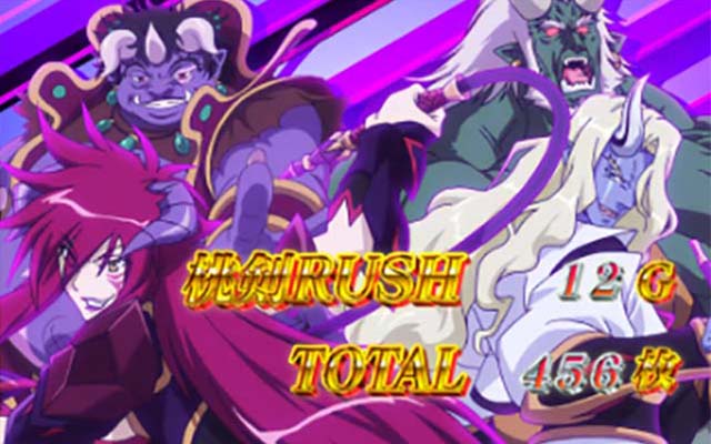 パチスロ桃キュンソードAT終了画面