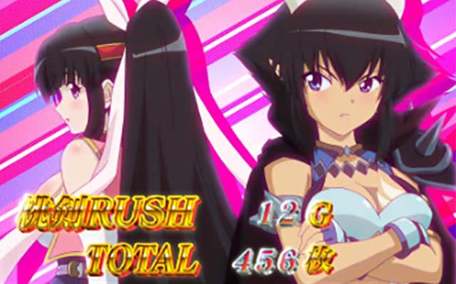 パチスロ桃キュンソードAT終了画面