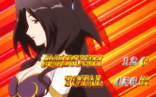 パチスロ桃キュンソードAT終了画面