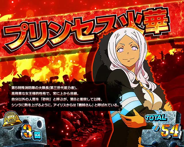 パチスロ炎炎ノ消防隊REGキャラ紹介