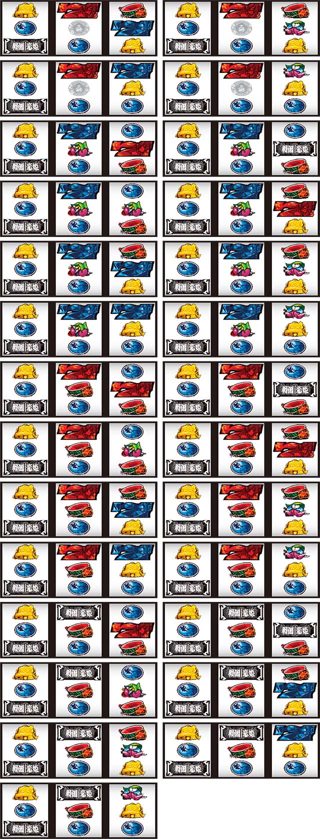 パチスロ戦国恋姫左リールリーチ目役