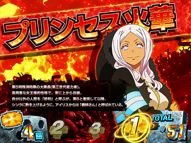 スマスロL炎炎ノ消防隊REG中のキャラ紹介