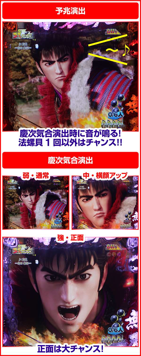 花の慶次雲のかなたに戦RUSH中・リーチ前演出