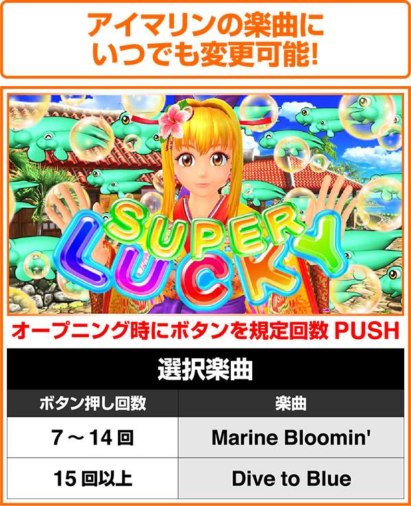 海物語アイマリン大当り中・楽曲変更/裏ボタン