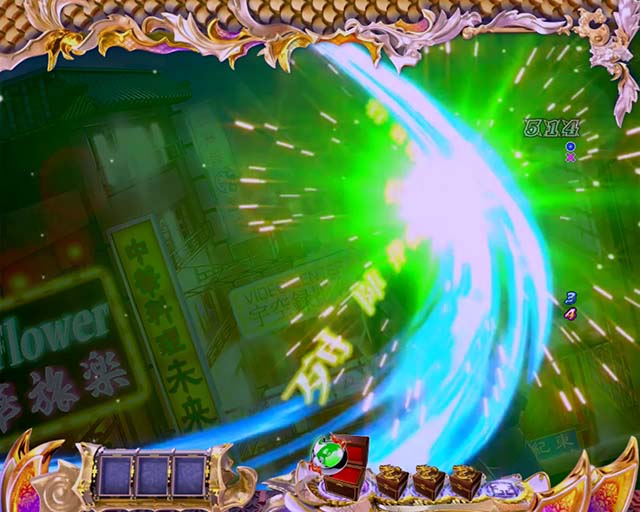 一騎当千SSサバイバルRUSH中保留連チャン示唆演出・斬RUSH演出