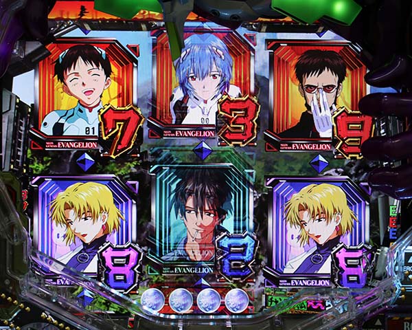 エヴァ新生図柄の特殊停止確変中確変濃厚演出