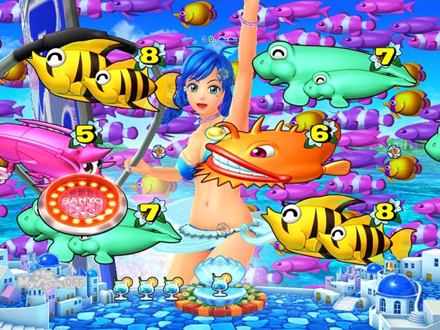 海物語IN地中海スーパーリーチ中ボタン予告