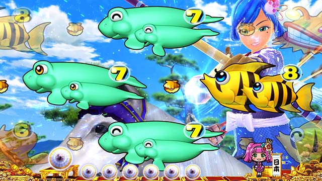 海物語JAPAN2金富士ワリン流鏑馬リーチ