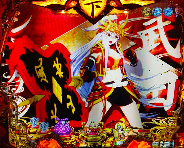 戦国乙女6・リーチ前予告・乙女見得切り予告