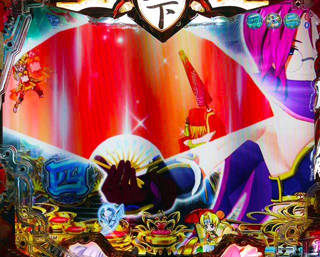 戦国乙女6・リーチ前予告・扇子予告