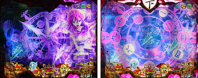 戦国乙女6・リーチ前予告・ミツヒデクナイ図柄フリーズ予告