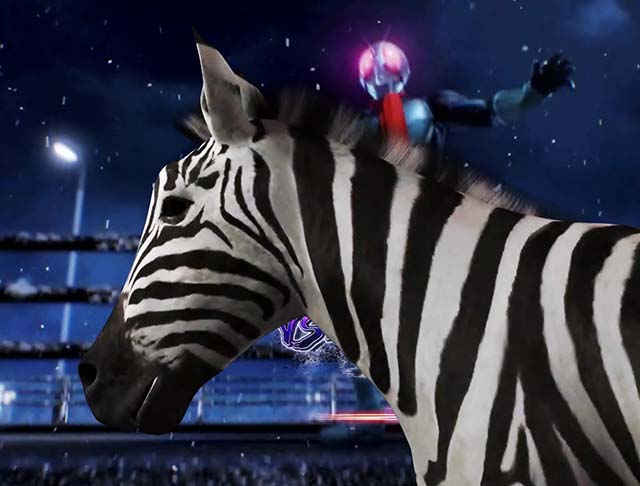 仮面ライダー轟音通常時プレミアム演出・小キャラ予告（リーチ中）・シマウマ