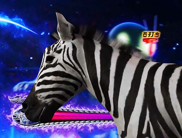 仮面ライダー轟音時短・確変中プレミアム演出・小キャラ予告（リーチ中）・シマウマ