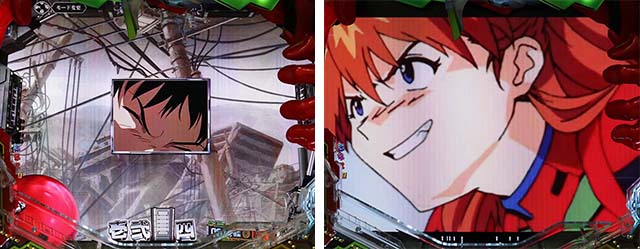 エヴァ決戦真紅・リーチ前予告・キャラ連続予告